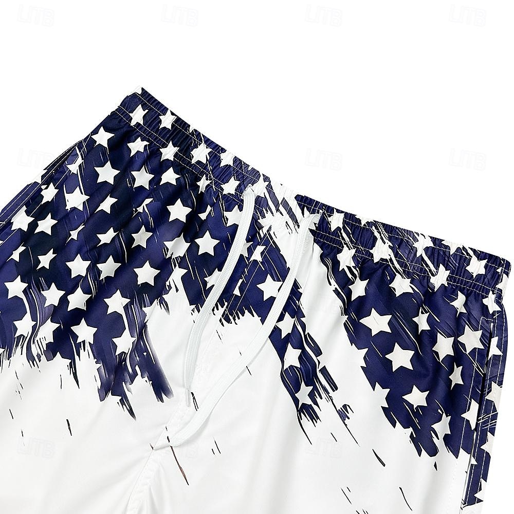 Herren Fahne Amerikanische Flagge Nationalflagge Badeshorts Boardshorts Badeshorts Shorts Kurze Hosen Mittlere Taillenlinie Modisch Strassenmode Hawaiianisch Casual Täglich Festtage Tasche Kordelzug 2025 - $22.99 –P10