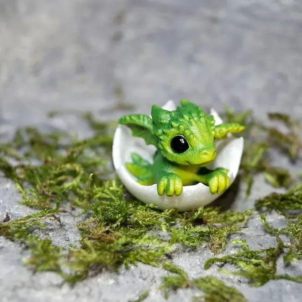 Newborn Dragon in Egg Figurine - Resin Fantasy Decor for Desk, Home, and Collectors - Mythical Creature Sculpture Adds Whimsical Charm 2025 - $18.99 –P7