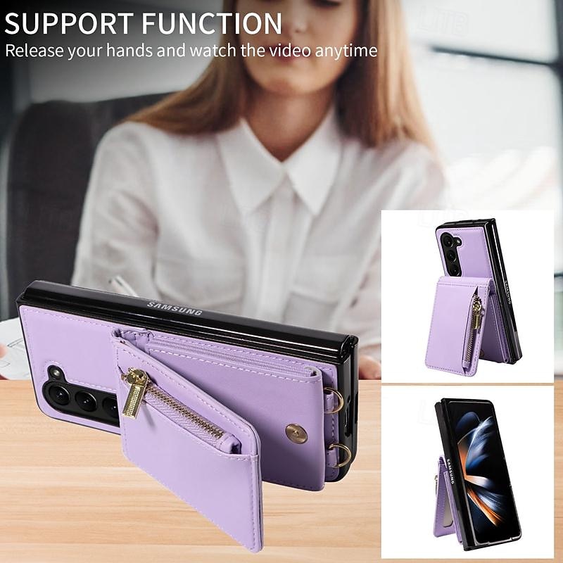 телефон Кейс для Назначение SSamsung Galaxy Z-сгиб 6 Z Fold 5 Кошелек для карт со стендом Магнитный Молния Ретро ТПУ Кожа PU 2025 - $24.99 –P10