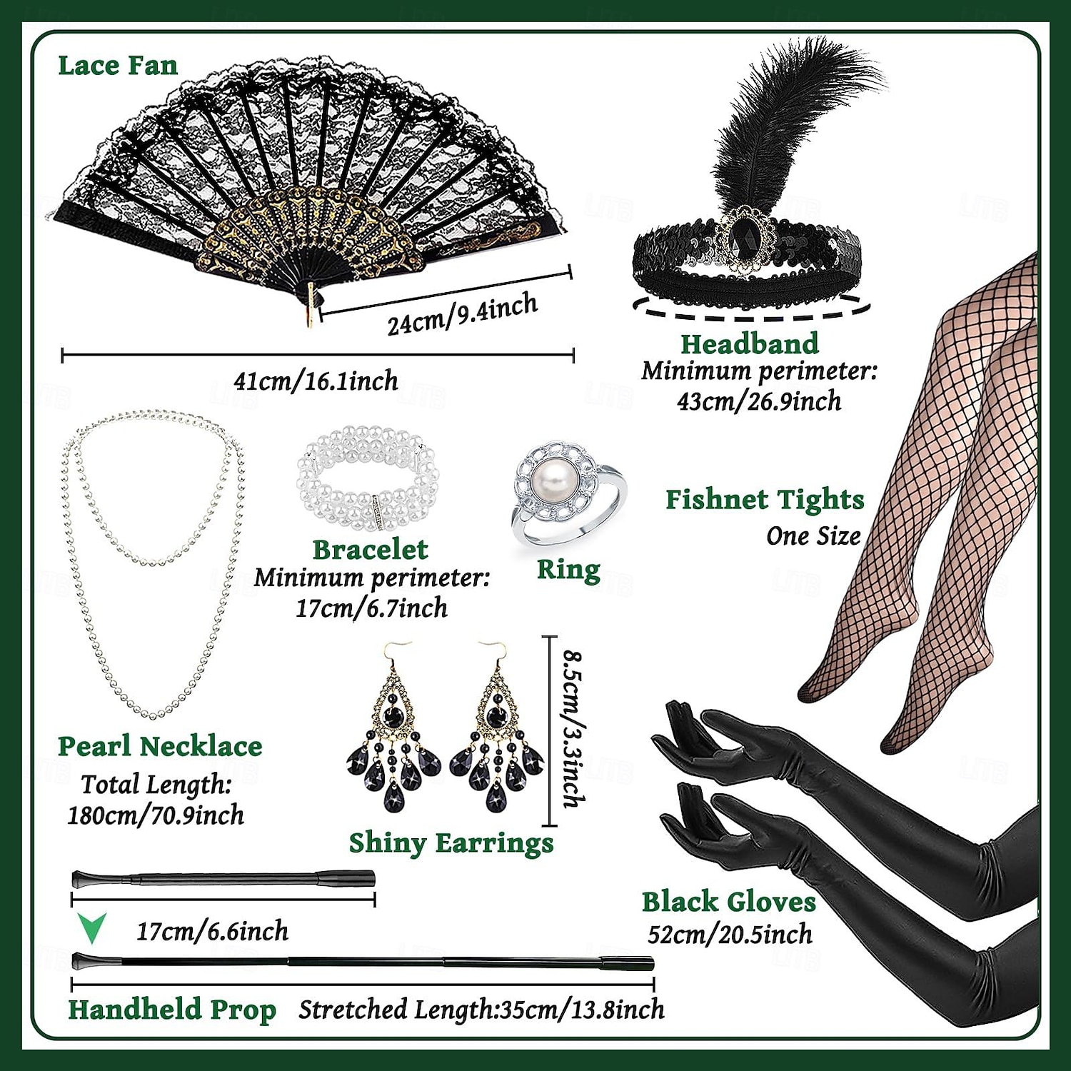 Retró Ordító 20-as évek 1920-as évek Flapper ruha Felszerelések Kiegészítő készlet A nagy Gatsby Flapper lány Esküvői Vendég Flitter Rojt Női Menyegző Ruha Klub Felnőttek Ruha Kesztyűk Zoknik Minden 2025 - $65.99 –P4