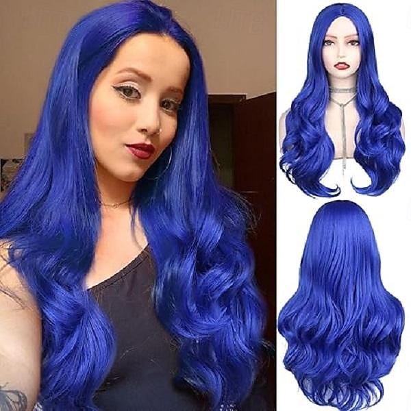 Synthetische Perucque Rechte Middeldeel Perucque Lange Rood Blauw Gember Ombre Groen Blonde Synthetische Haar Vrouwen Cosplay Zachte Feest Halloween Perucques 2025 - $20.99 –P4