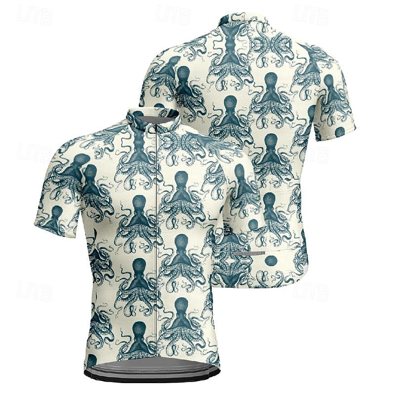 Voor heren Wielrenshirt Grafisch dier Korte mouw Fietsen T-shirt Shirt Kleding Bovenlichaam met 3 achterzakken Bergracen Sneldrogend Ademend Sport Donkerblauw Kleding 2026 - $30.99 –P3