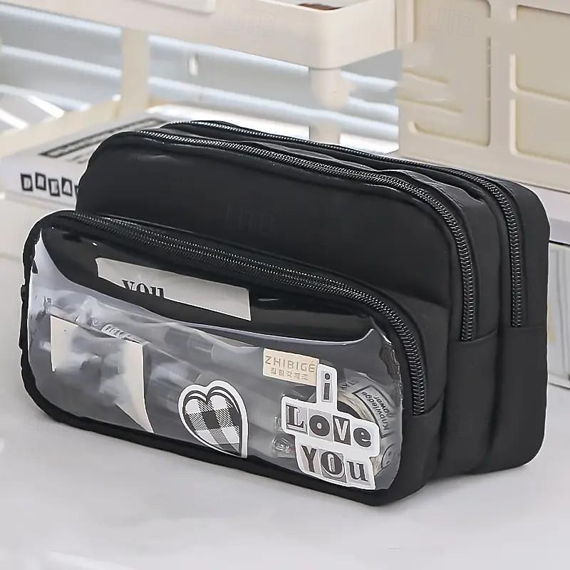 Transparent Pen Bag Large Capacity Simple High Appearance Level Pencil Case Creative Multi-functional Middle School Student Pen Bag 2025 - $23.99 –P5