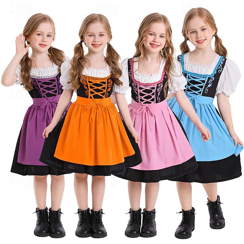 Halloween Oktoberfest Dress Dirndl Trachtenkleider Oktoberfest / Beer Bavarian Wiesn Wiesn Girls' Traditional Style Cloth 2026 - $40.99 –P5