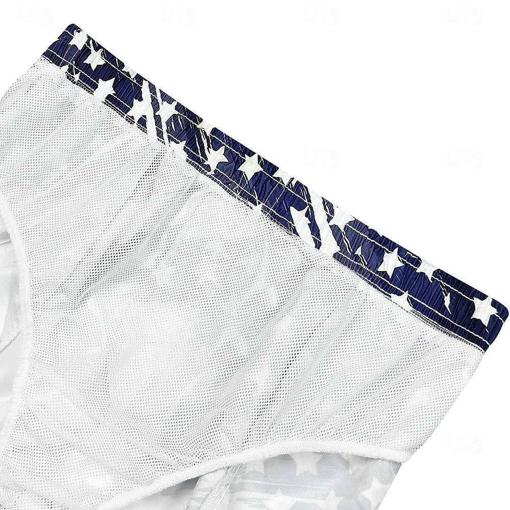 Herren Fahne Amerikanische Flagge Nationalflagge Badeshorts Boardshorts Badeshorts Shorts Kurze Hosen Mittlere Taillenlinie Modisch Strassenmode Hawaiianisch Casual Täglich Festtage Tasche Kordelzug 2025 - $22.99 –P8