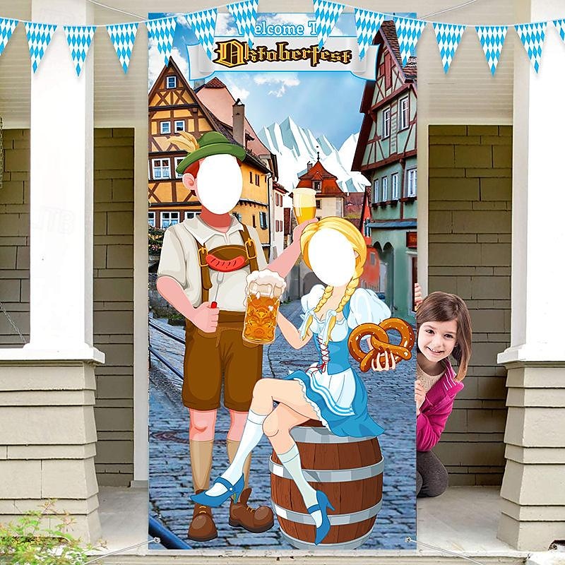 διακοσμητικά πάρτι oktoberfest φωτογραφία πανό πόρτας oktoberfest σκηνικά στηρίγματα μεγάλο υφασμάτινο πανό με φωτογραφία πόρτας για διακόσμηση πάρτι oktoberfest αστεία προμήθειες παιχνιδιού 2025 - $21.99 –P1
