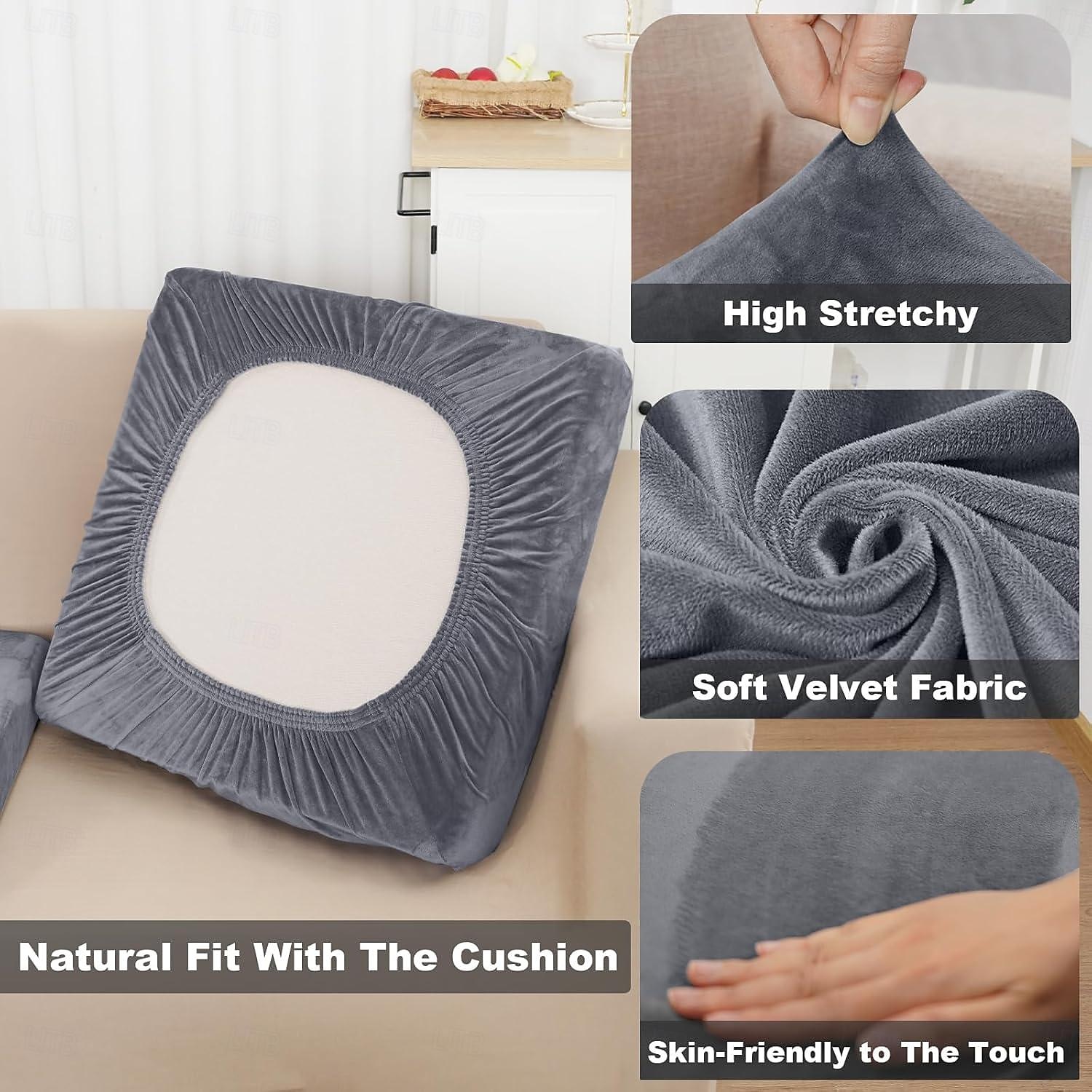 Capas de almofada de sofá, 1 peça, capas de veludo elásticas para assento de sofá ou encosto, capas de sofá individuais macias para sofá secional de 2025 por $13.99 –P4
