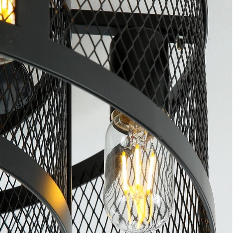 led takvifte lys 53cm 6-lys med fjernkontroll lydløs vifte taklys retro industrivifte pendel lys metall vintage burvifte tak lys for soverom stue spisestue lampe 110-240v (pære ikke inkludert) 2025 - $374.39 –P10