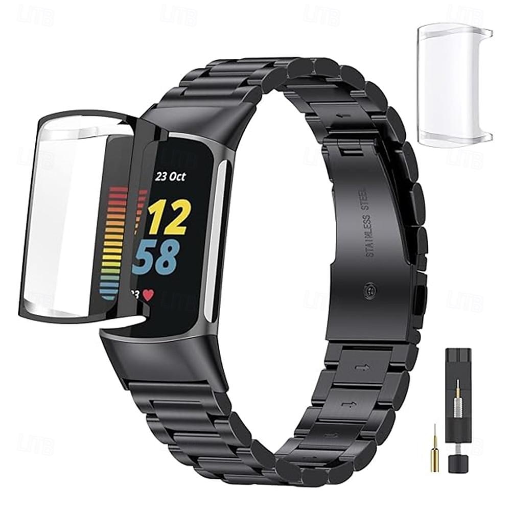Pasek do inteligentnego zegarka kompatybilny z Fitbit Charge 6 / Fitbit Charge 5 Pasek do smartwatcha ze stali nierdzewnej z narzędziem do usuwania Wymienna opaska sportowa Opaska na nadgarstek z 2025 - $27.99 –P1