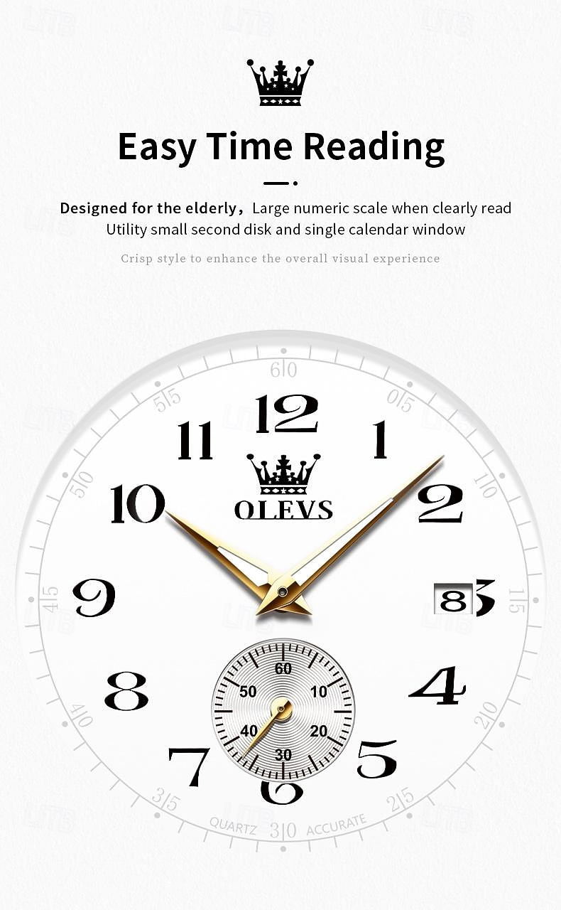 OLEVS Мужчины Кварцевые Минималистский Мода Наручные часы Светящийся Календарь ЗАЩИТА ОТ ВЛАГИ Украшение Кожа Часы 2026 - $28.99 –P7