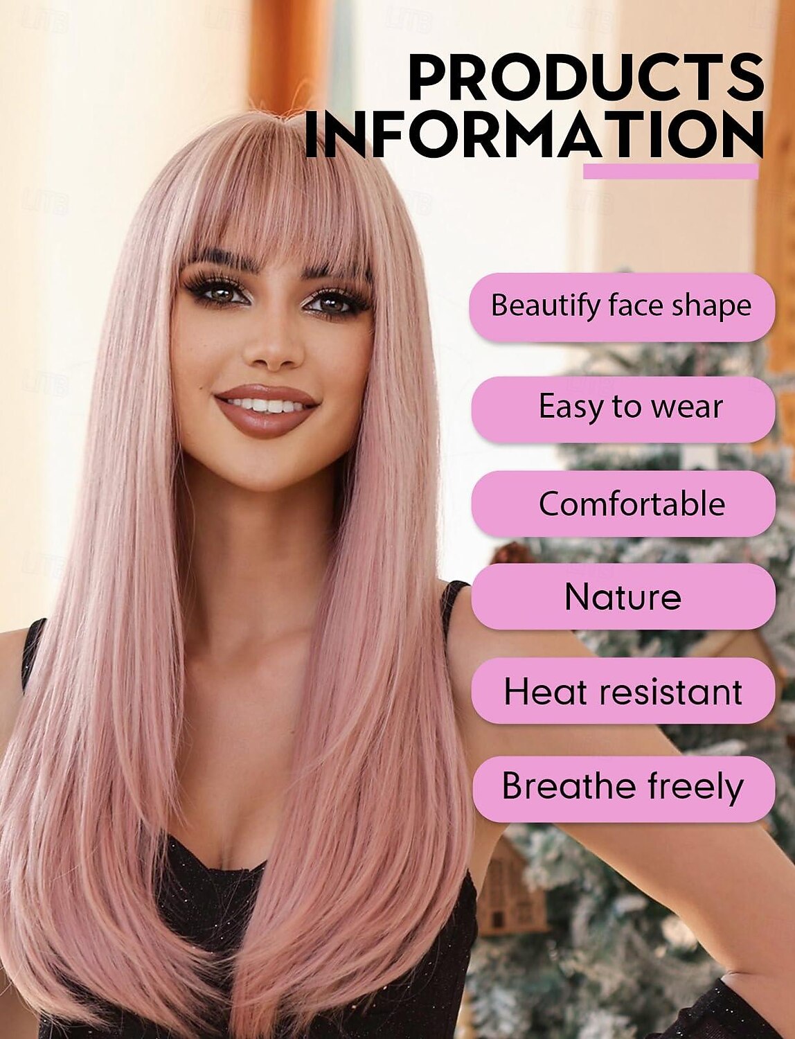 Wigs for Women Layered Straight Long Wig with Bangs Natural Synthetic Hair Halloween Cosplay Party Wigs 2026 - $18.99 –P6