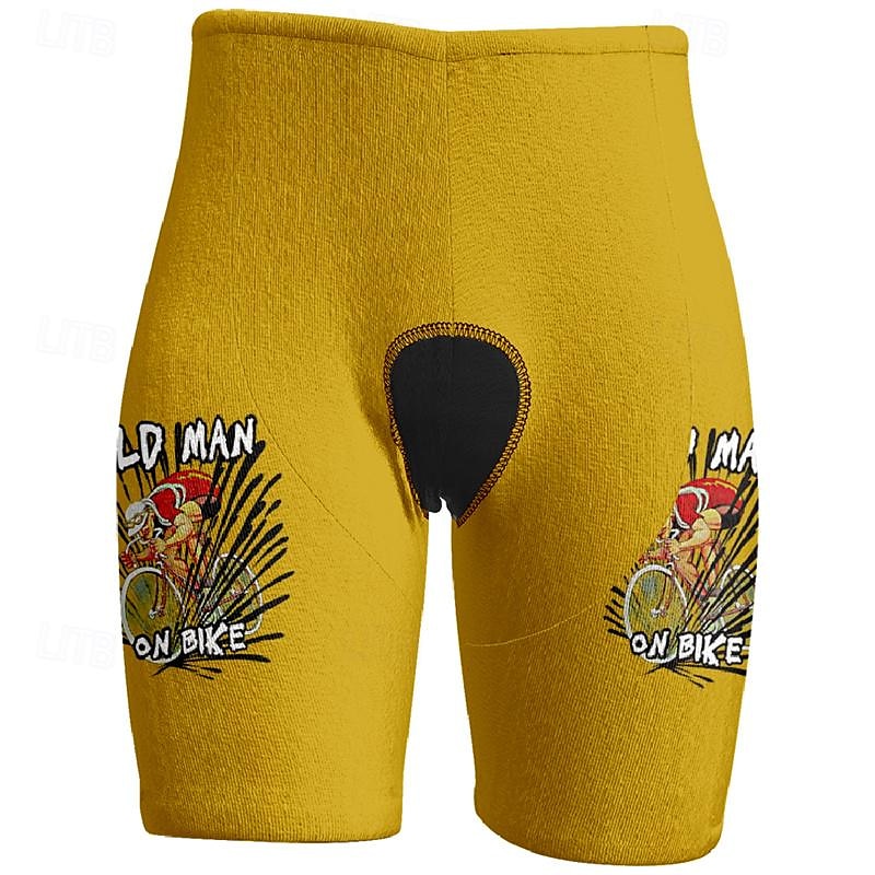 Per uomo Pantaloncini da ciclismo Pantaloncini da bici Bicicletta Pantaloncini / Cosciali Taglio aderente Gli sport Pop art Traspirante Asciugatura rapida Elevata elasticità Comodo Giallo Rosa del 2025 a $30.99 –P11