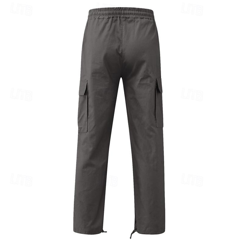 Herr Militärbyxor Cargo byxor Snörning Elastisk midja Flera fickor Slät Bärbar Utomhus Dagligen Camping och vandring Mode Klassisk Sjöblå Svart 2025 - $26.99 –P17