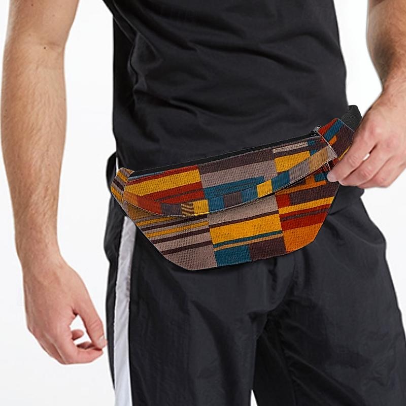Vibrant Geometric Pattern Fanny Pack – Multicolor Waist Bag for Outdoor Adventures and Festival Wear 2025 - $18.99 –P2