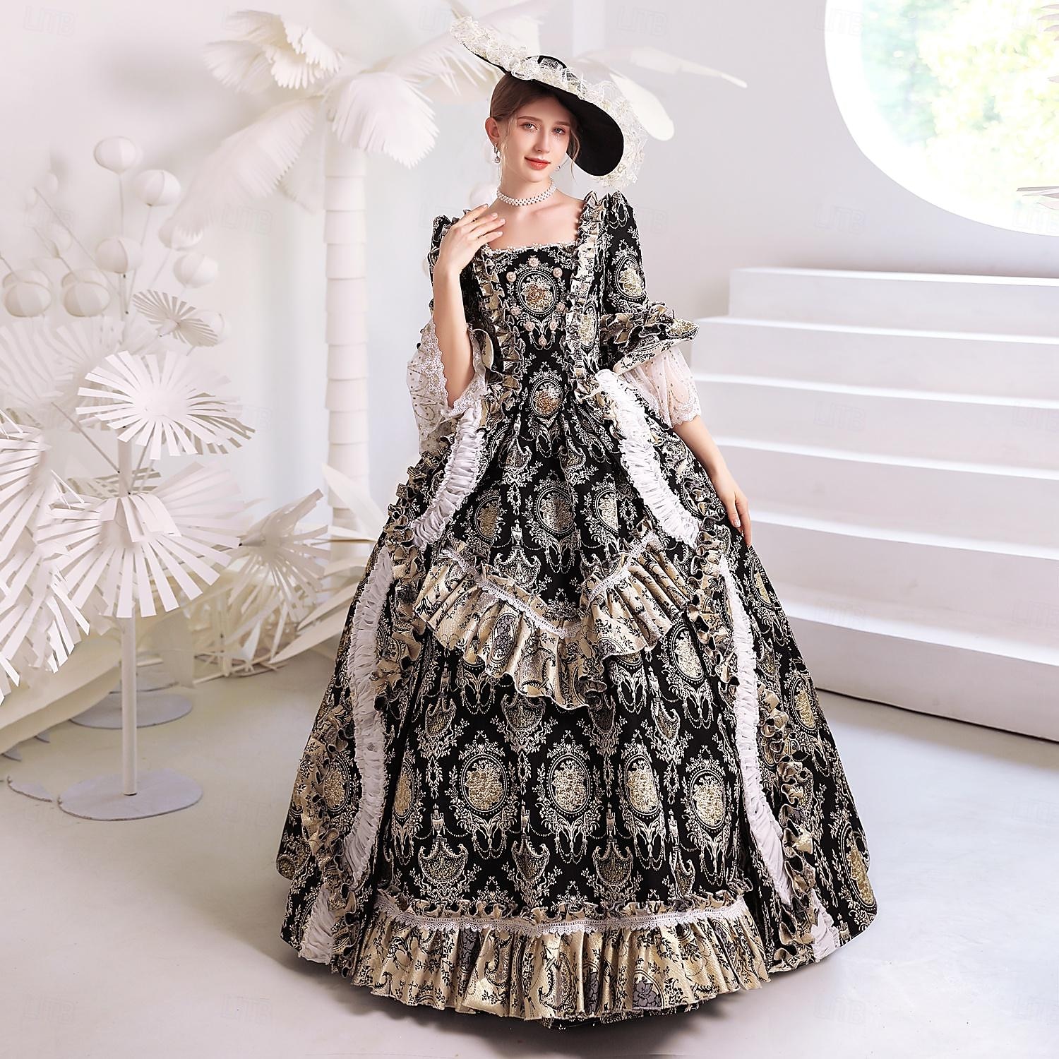Gothic Victorian Vintage Inspired Dress Party Costume Prom Dress Princess Shakespeare Solid Color Ball Gown Fancy Dress Women's Royal Halloween Carnival Valentine's Day Party Evening Party Masquerade 2026 - $321.99 –P4
