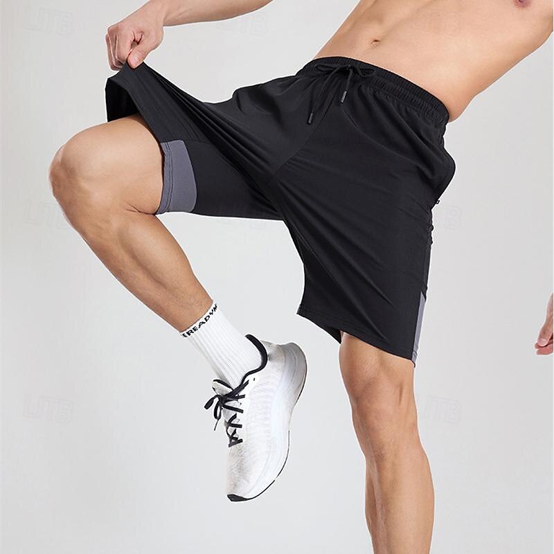 Homens Shorts de moletom Calção Shorts de verão Bolsos Com Cordão Cintura elástica Tecido Conforto Curto Esportes Diário Para Noite Moda Casual Preto Cinzento Micro-Elástica de 2025 por $13.49 –P3