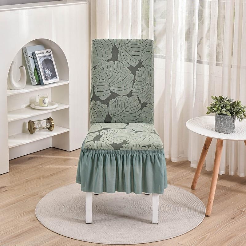 stolsöverdrag med kjolfåll elegant och snygg design mjukt och slitstarkt tyg perfekt för matsal eller speciella tillfällen ger fullt stolskydd lätt att installera och maskintvättbar 2025 - $19.49 –P10