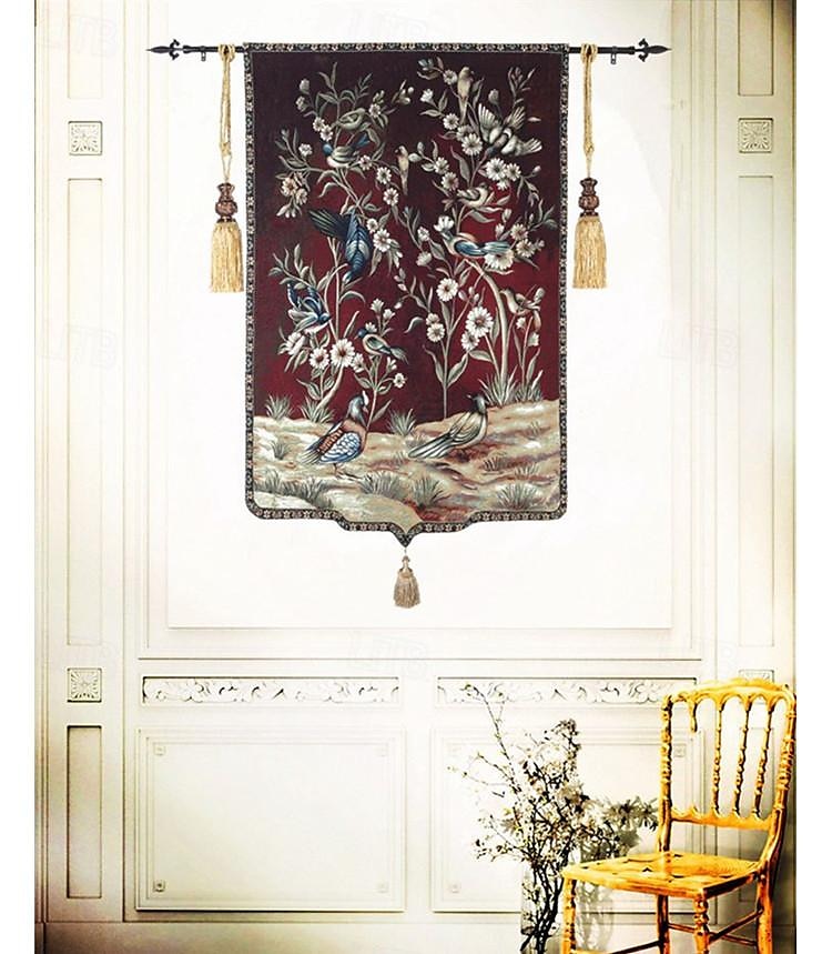 jacquard kudottu kuvakudos gobelin aubusson seinälle ripustettu luonnonvaraiset linnut ja kukat begian seinäkudos kangaspuuvillakudotut olohuoneen makuuhuoneen sisustus (ilman tikkua ja tupsuja) 2025 - $129.99 –P5