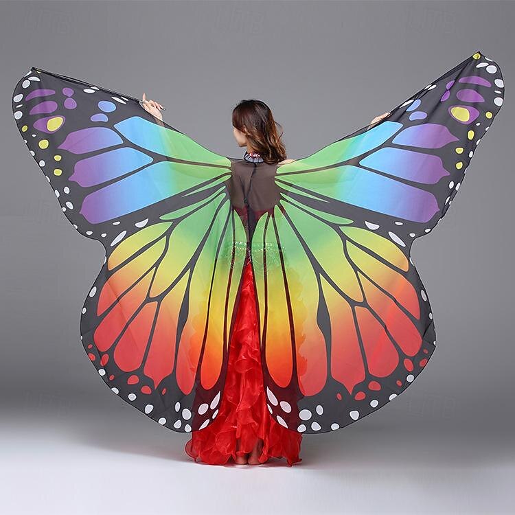 MOYKSRR Disfraz De Mariposa Para Mujer – Chal Con Alas, Diadema Y Máscara De Encaje, Para Halloween, Carnaval Y Fiestas Temáticas