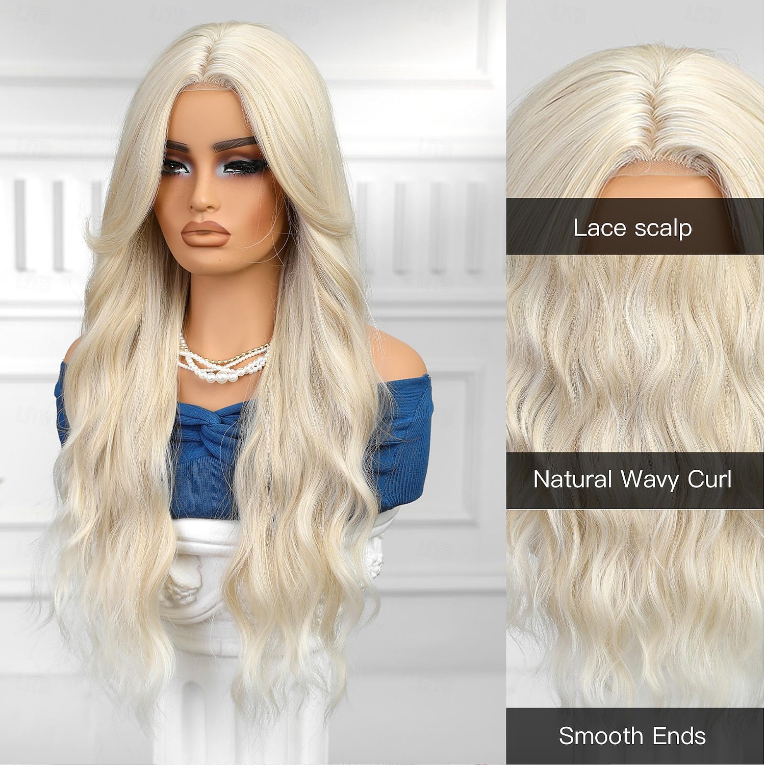 Synthetic Lace Wig Body Wave Style 30 inch Blonde Middle Part U Part Wig Women's Wig Light golden 2026 - $42.99 –P2
