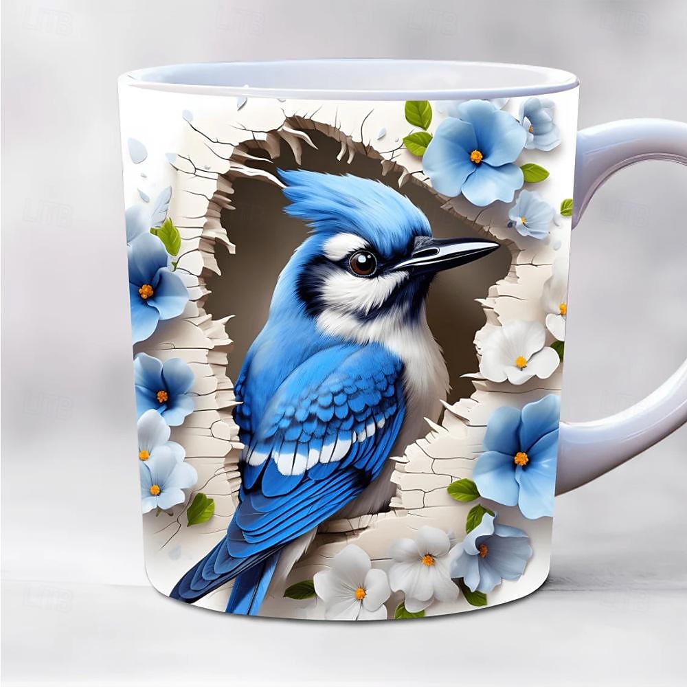 Bird Coffee Cup 3D illusion Coffee Mugs, Animal Gift Cup Travel Mug Funny Drinking Cup Desk Decor,11.2oz Ceramic Mug Tea Mug, Birthday Christmas Gifts for Animal Lovniner 2025 - $19.99 –P4