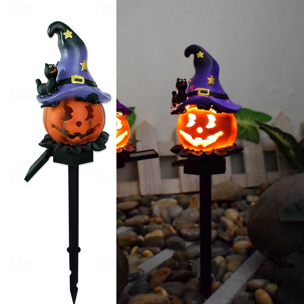 1pc Solar Pumpkin Lighted Ghost Lawn Light Halloween Outdoor Garden Lights  Waterproof Garden Park Walkway Landscape Decoration Resin Pumpkin Light  Outdoor Halloween Light Up Decorations 2025 - $28.99, image size:1000x1000