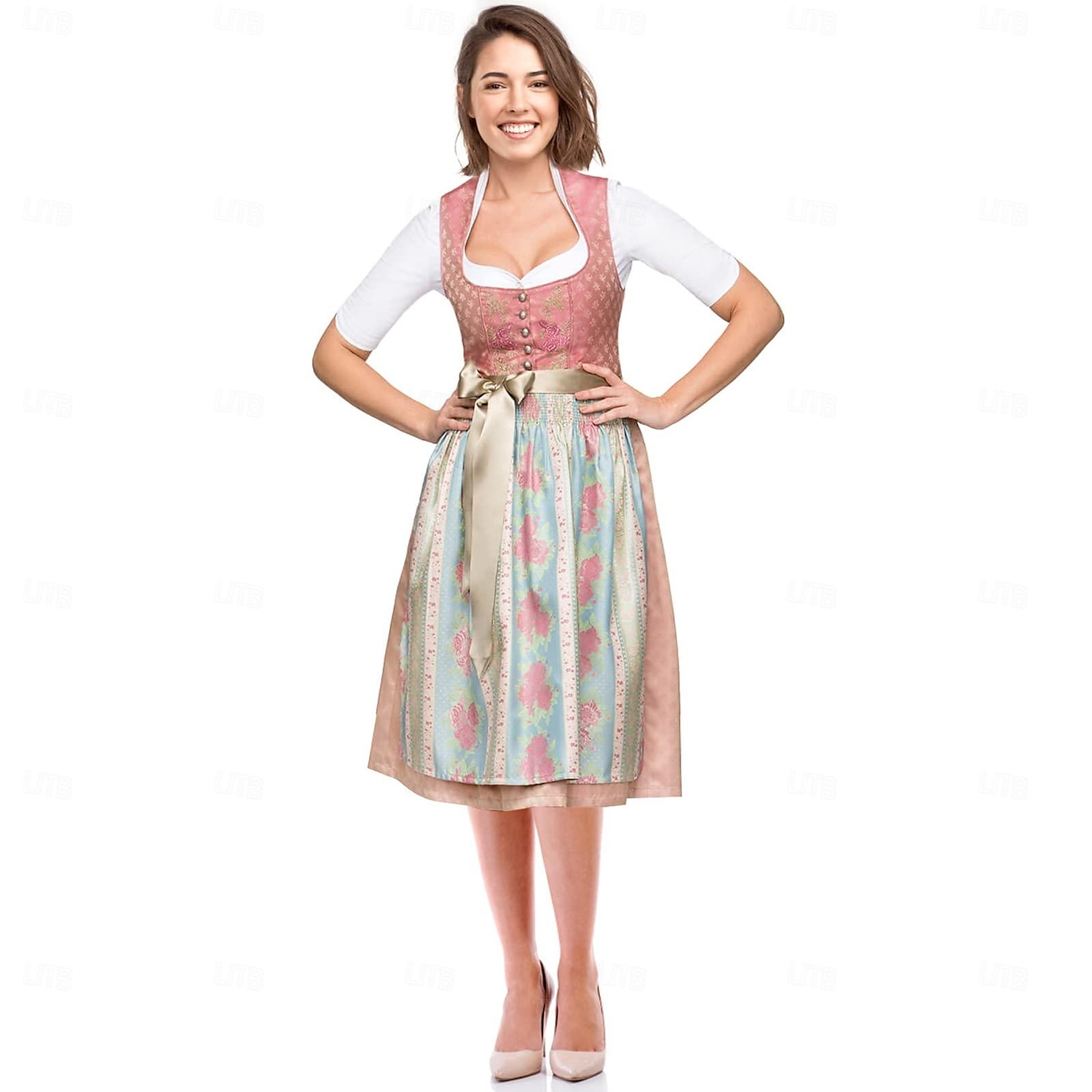 Oktoberfest Outfits Schort Dirndl hulp in de huishouding Duits München Weiden Dames Doek in traditionele stijl 2025 - $68.99 –P8