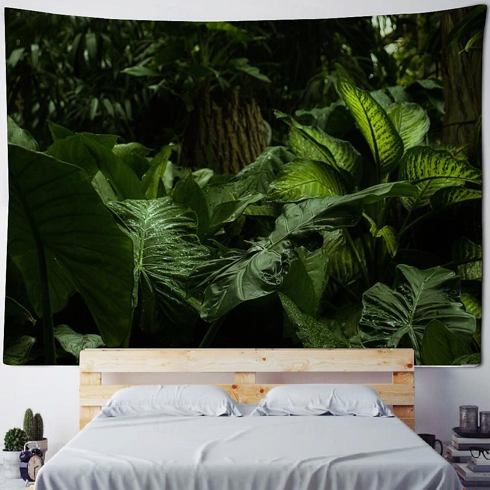 natur landskap blader hengende billedvev veggkunst stor billedvev veggmaleri dekor fotografi bakteppe teppe gardin hjem soverom stue dekorasjon 2025 - $16.99 –P6