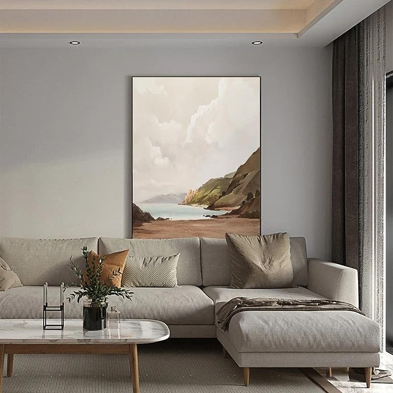 pictură maro bej pictură în ulei lucrată manual maro wabi sabi pictură în ulei pictura în ulei texturată pictată manual pictură în ulei bej artă abstractă maro pânză artă modernă decor orizontală 2026 - $116.99 –P3