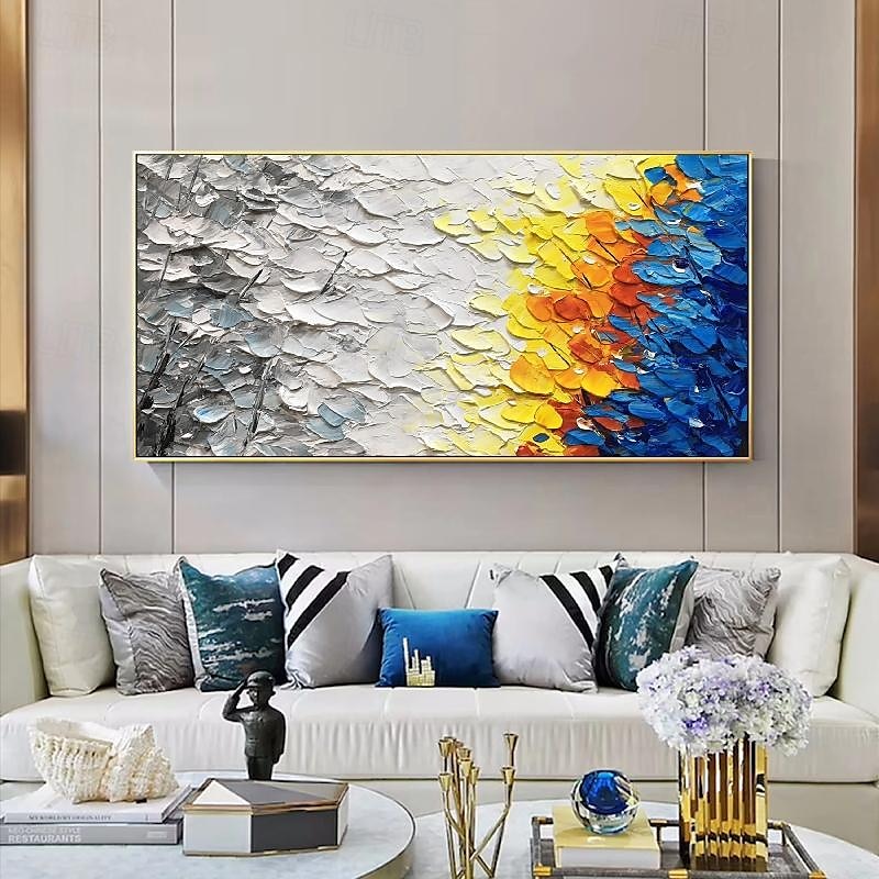 großes Struktur Ölgemälde auf Leinwand handgemachtes buntes Waldgemälde für Wohnzimmer Wand Kunst Gemälde handgemalt schweres strukturiertes Impasto Gemälde Boho Dekor 2025 - $66.99 –P4