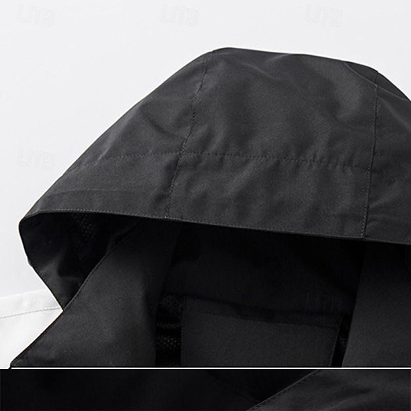 Men's Softshell Jacket Hiking Jacket Outdoor Color Block Windproof Water Resistant Windbreaker Jacket Traveling Dark Grey Black Ivory Green 2025 - $39.99 –P5