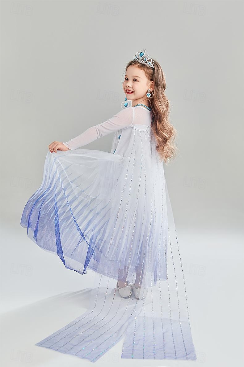 Basm Regina Zăpezii Înghețat Prințesă Elsa Ținute Rochie de fete cu flori Costum de petrecere tematică Cosplay for Fete Copii Crăciun Carnaval Zuia Copiilor Petrecere / Seara 2026 - $51.99 –P2