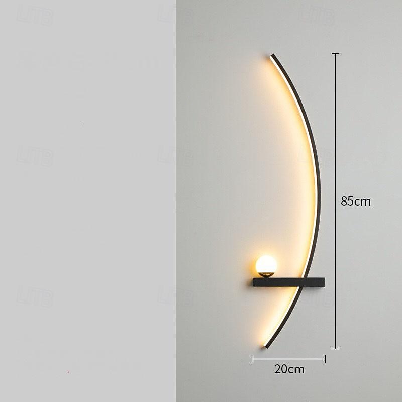 led beltéri fali lámpák 3 színű fényforrás fekete modern fém lineáris falra szerelhető lámpa 20w nappaliba hálószoba veranda előszoba fürdőszoba éjjeli 110-240v 2026 - $200.99 –P4
