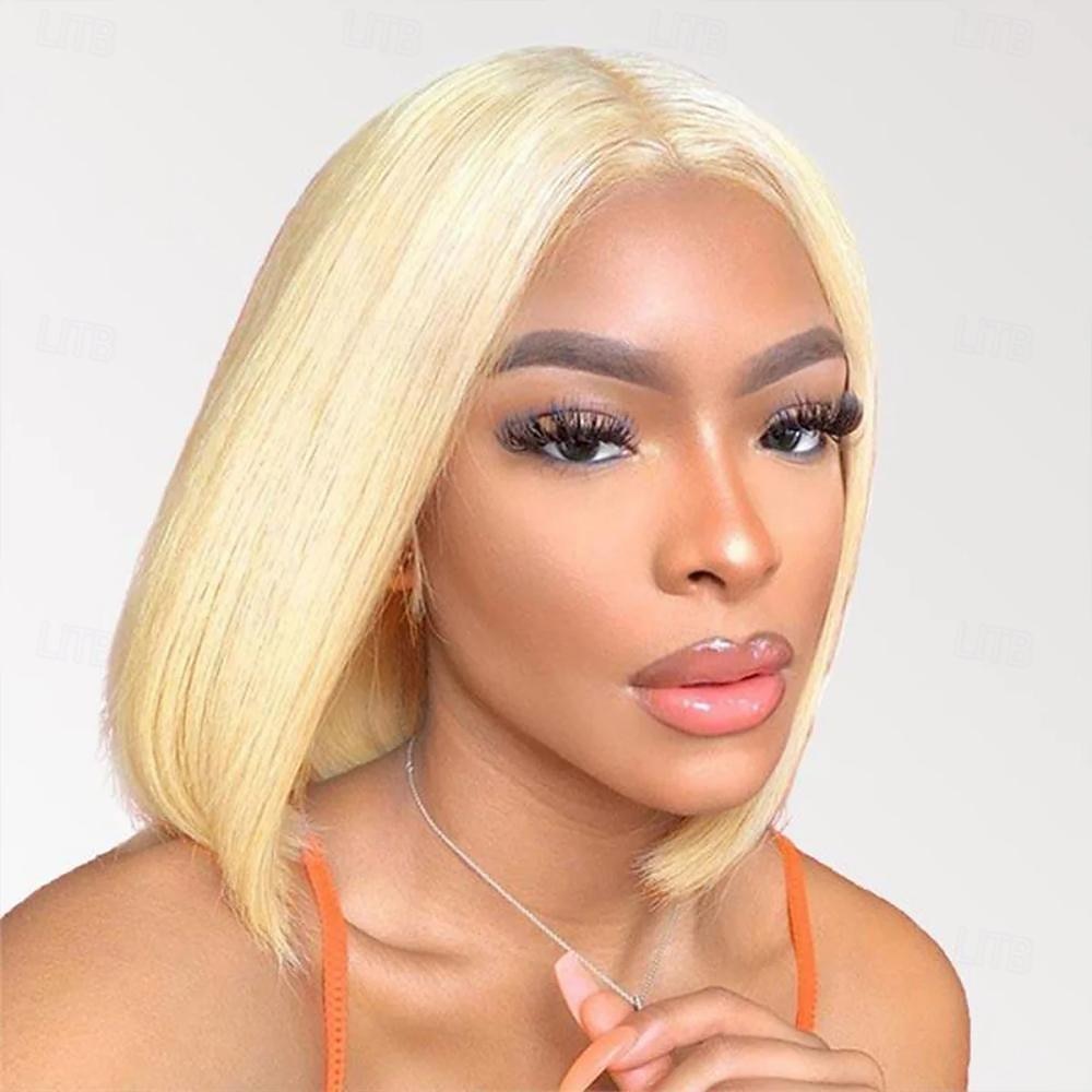 parrucche bob bionde capelli umani 613 parrucca bob bionda 13x4 hd parrucca bob anteriore trasparente in pizzo per le donne pre pizzicate con i capelli del bambino senza colla parrucca bob taglio del 2025 a $152.99 –P1