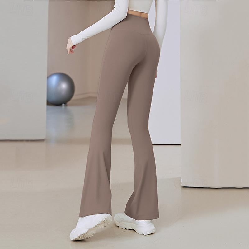 Dam Yogabyxor Utsvängda byxben Elastiskt midjeband Hög midja Yoga Gymträning Pilates Trikåer Mörkgrå Svart Blå sporter Sportkläder Elastisk Smal 2025 - $16.49 –P7