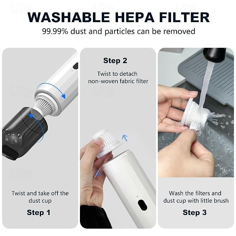 Car Vacuum Portable Handheld Vacuum Cleaner 4-in-1 Compact Vacuum for Car Cleaning Electric Mini Vacuum with 3 Nozzles 2025 - $39.99 –P14