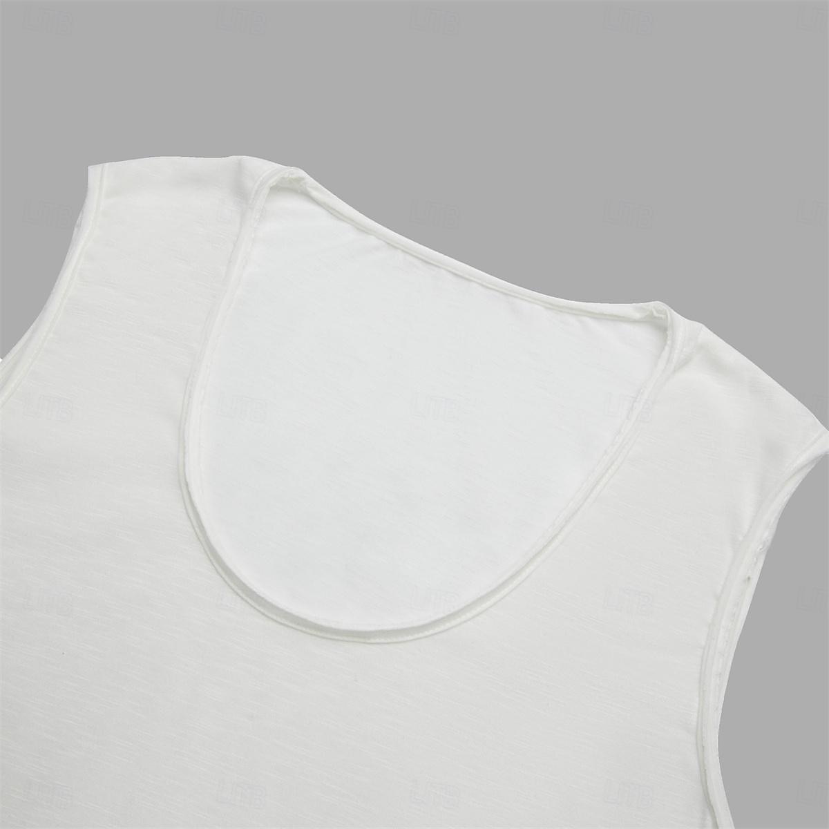 Herr Linne Väst Undertröjor Ärmlös tröja Ärmlös Djup U-hals Rund halsringning Sommar Slät Mode Klassisk Bekväm Crewneck Gata Ledigt Sport Vit Grön Mörkgrå Topp t-shirt för män 2025 - $13.99 –P6