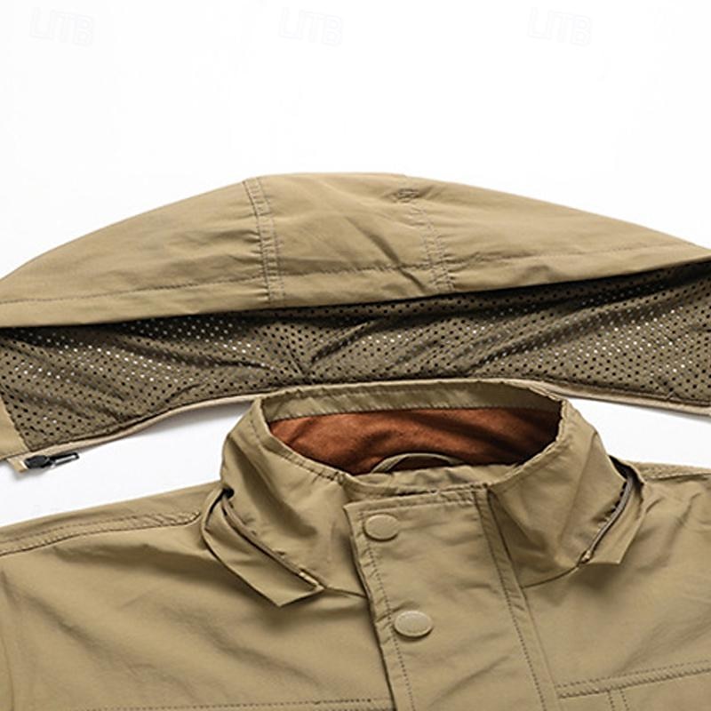 Per uomo Giacca da esterno Giacca cargo Giacca con cappuccio Giacca tattica Esterno Giornaliero Rimovibile Morbido Tasche multiple Primavera & Autunno Liscio Informale Comodo Con cappuccio Standard del 2025 a $67.99 –P7