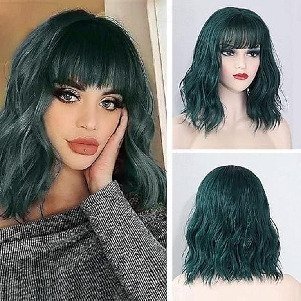 koningsdag pruiken pruik voor vrouwen pastel losse golvende pruik met pony schouderlengte bob synthetische cosplay pruik voor meisjes kleurrijke kostuumpruiken 2025 - $18.49 –P3