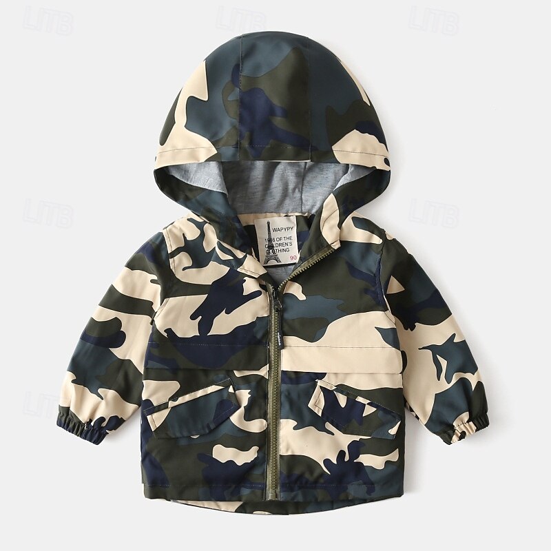 Garçons 3D Couleur Unie Camouflage Manteau Vêtements d'extérieur manche longue Automne Hiver Mode Basique Petits enfants (4-7 ans) 4-7 ans À capuche Extérieur Occasionnel Quotidien Coupe régulière de 2025 ? $25.99 –P8