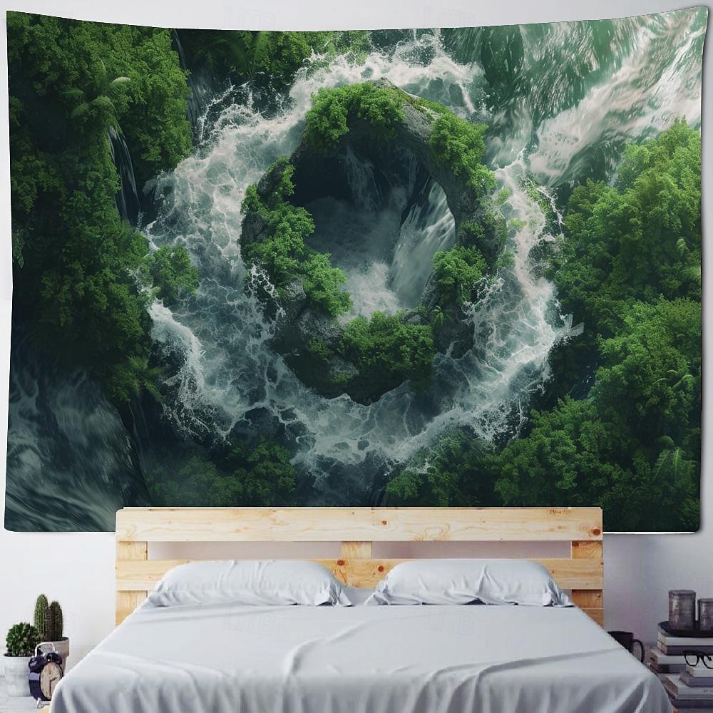 natura wodospad skała wisząca gobelin krajobraz ściana sztuka duży gobelin mural wystrój fotografia tło koc kurtyna strona główna sypialnia dekoracja salonu 2025 - $16.99 –P14