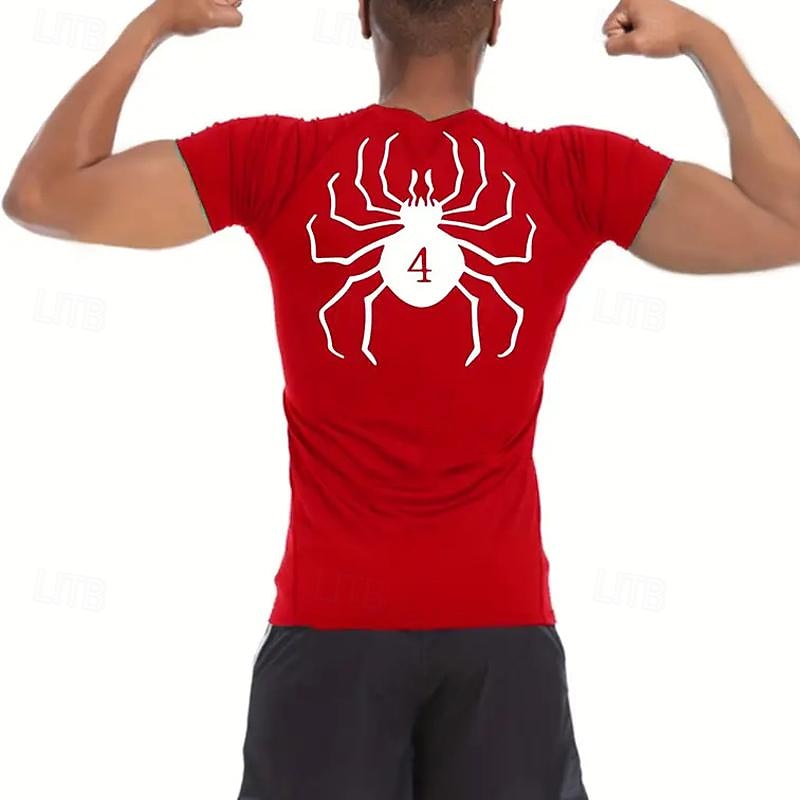 Муж. Компрессионная футболка Спортивная рубашка Фитнес-рубашка С короткими рукавами Футболка Футболка Повседневные Одежда для спорта и отдыха Пауки Быстровысыхающий Мягкий Дышащий 2025 - $15.49 –P8