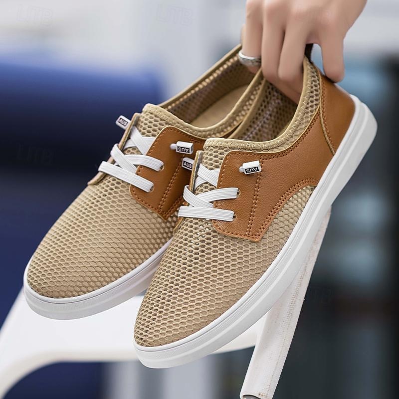 Mocasines de malla transpirable para hombre: zapatos informales ligeros y sin cordones para caminar 2025 - $46.99 –P1