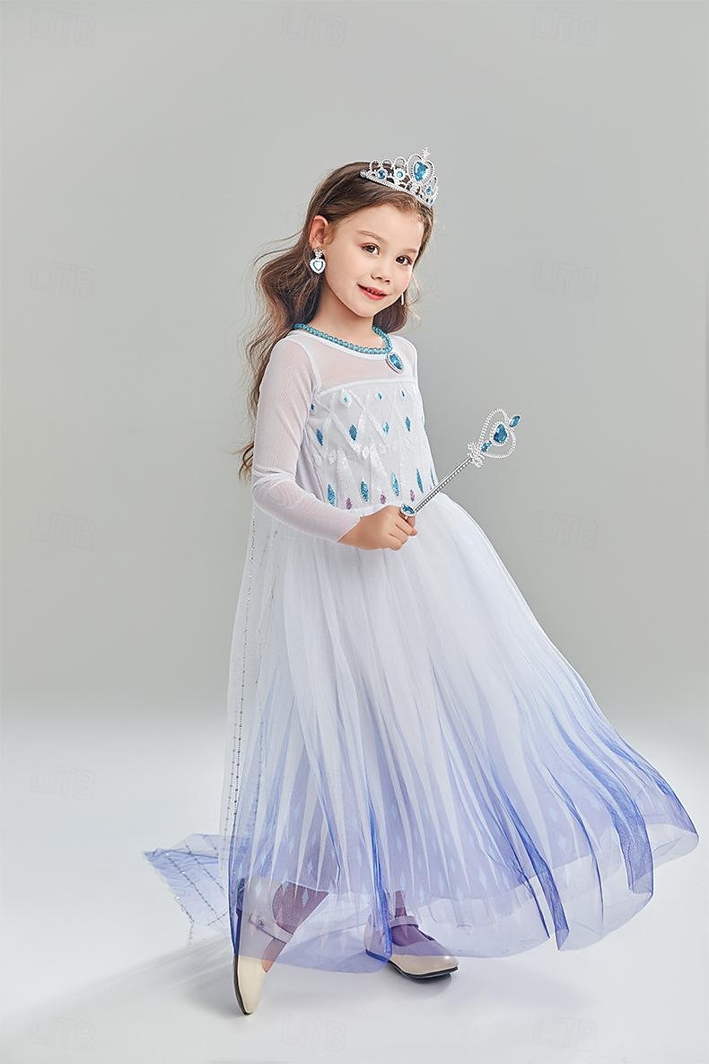 Basm Regina Zăpezii Înghețat Prințesă Elsa Ținute Rochie de fete cu flori Costum de petrecere tematică Cosplay for Fete Copii Crăciun Carnaval Zuia Copiilor Petrecere / Seara 2026 - $51.99 –P3