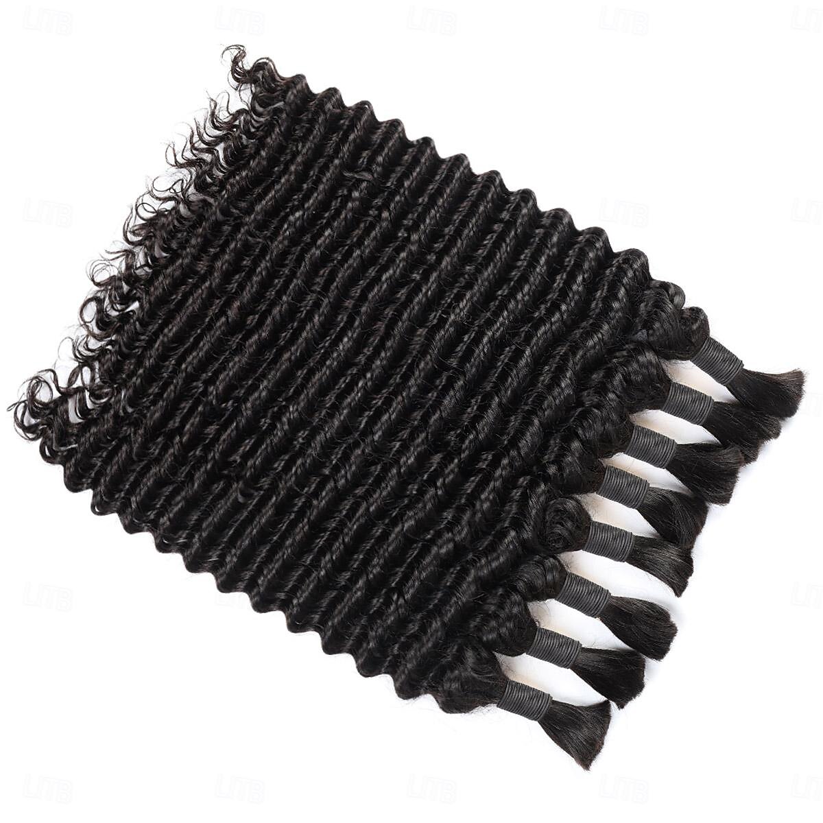 300g Deep Wave Bulk Human Hair For Braiding 100% Unprocessed Bulk Human Hair Extensions No Weft Curly Human Hair For Braiding 2025 - $149.99 –P3
