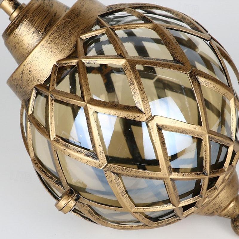 lampade a sospensione per esterni, lampada a sospensione per esterni portico impermeabile lampadario in metallo nero con globo di vetro trasparente con struttura in gabbia di ferro, lanterna esterna del 2025 a $92.99 –P4