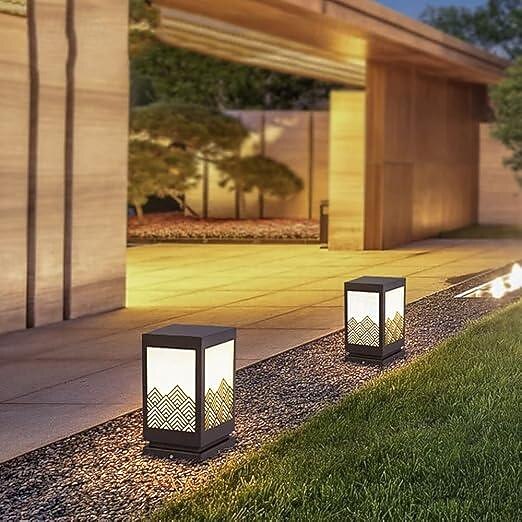 LED Outdoor Wall Lights Warm White 15/25cm Chinese Style Square Stainless Steel Column Head Light IP54 Outdoor Waterproof Garden Light Imitation Marble Lampshade Post Light LED Lawn Light Night Security Lighting 2026 - $217.49 –P4