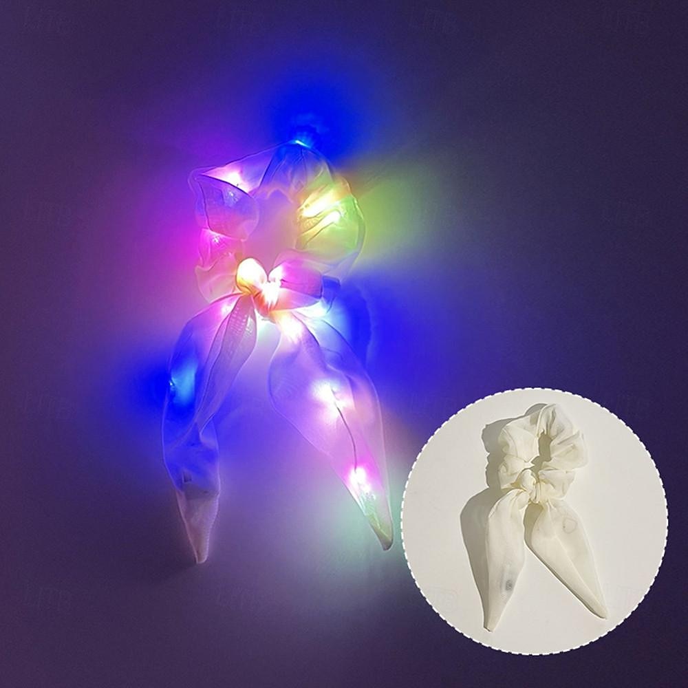 fasce per capelli luminose a led illuminano fiocchi per capelli elastici per ragazze copricapo corda per capelli accessori per capelli bagliore nel buio forniture per feste del 2025 a $10.99 –P5