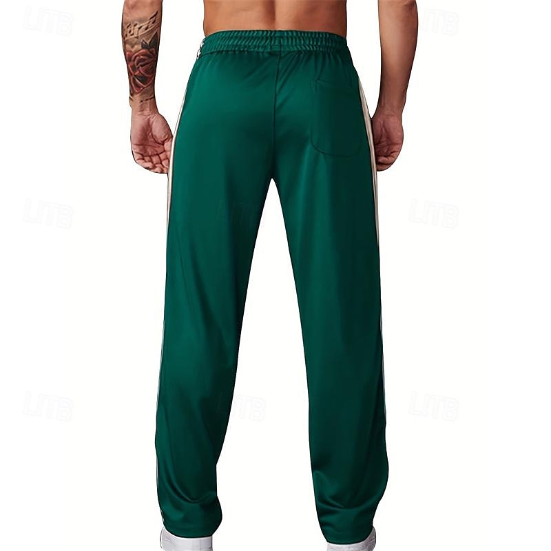 Men's Sweatpants Trousers Straight Leg Sweatpants Patchwork Pocket Elastic Waist Color Block Comfort Sports Outdoor Daily Fashion Casual Black Wine Micro-elastic 2025 - $21.99 –P3