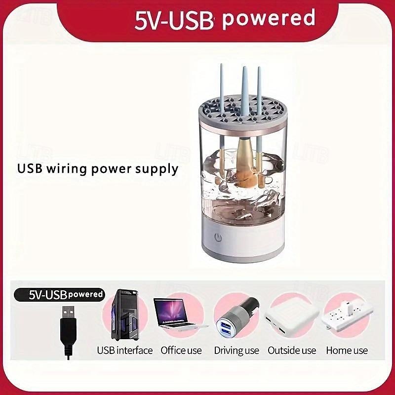 Nettoyeur de pinceaux de maquillage électrique Machine de nettoyage de pinceaux de maquillage Nettoyeur de pinceaux de maquillage Convient à toutes les tailles de pinceaux de maquillage de 2025 ? $15.99 –P6